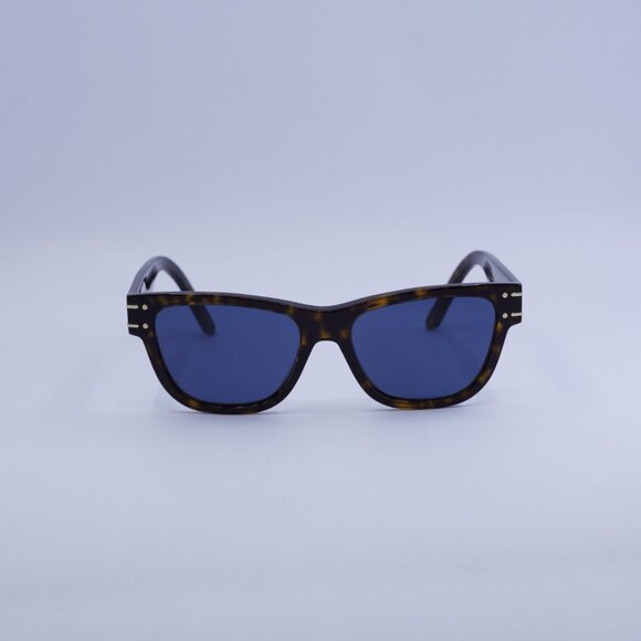 Dior DIORSIGNATURE S6U 20B0 Sunglasses Havana Square Frame, Blue Lenses main image 4